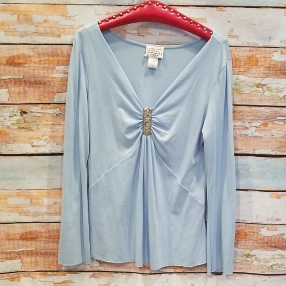 NWT NEVER WORN Urban Apparel Blue Rouched Blouse! - Picture 1 of 5